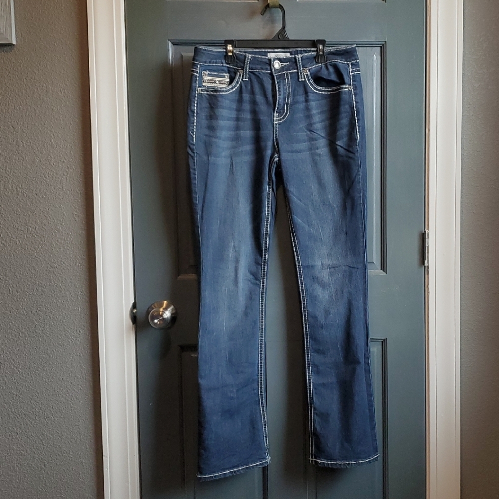 Stylish Blue Straight Leg Women's Jeans